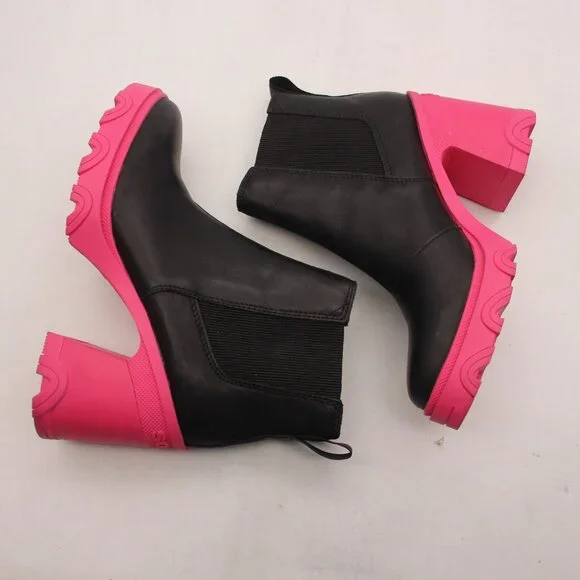 Sorel Brex Waterproof Platform Block Heel Chelsea Boots Women's Size 7.5 Black - Picture 7 of 8